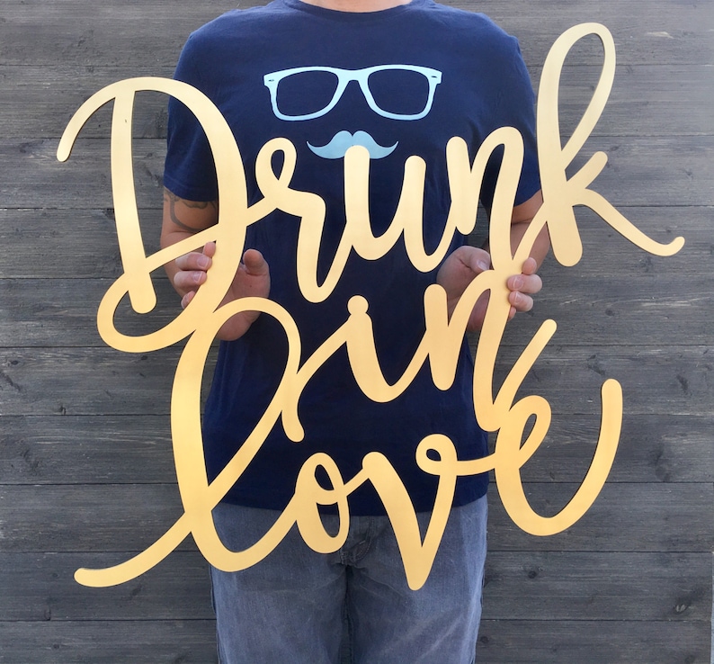Drunk in Love Sign, Various Sizes, Large Bar Sign, Wood Bar Sign, Drunk in Love Bar Sign, Open Bar Sign, Alcohol Sign, Drinks Sign image 2