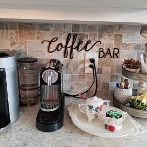 Coffee Bar Wall Sign, Coffee Sign No Backboard Kitchen Office Break Room Home Wall Drink Decor Sign Coffee Station Bar Sign image 2