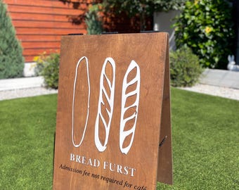 Large Personalized Birch Plywood A-Frame Sign, Custom Business Display
