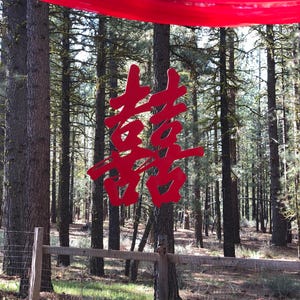 Double Happiness Sign, Traditional Version, No Border - Good Luck Sign Wedding Backdrop Tea Ceremony Bride Groom Bridal Decor Unique