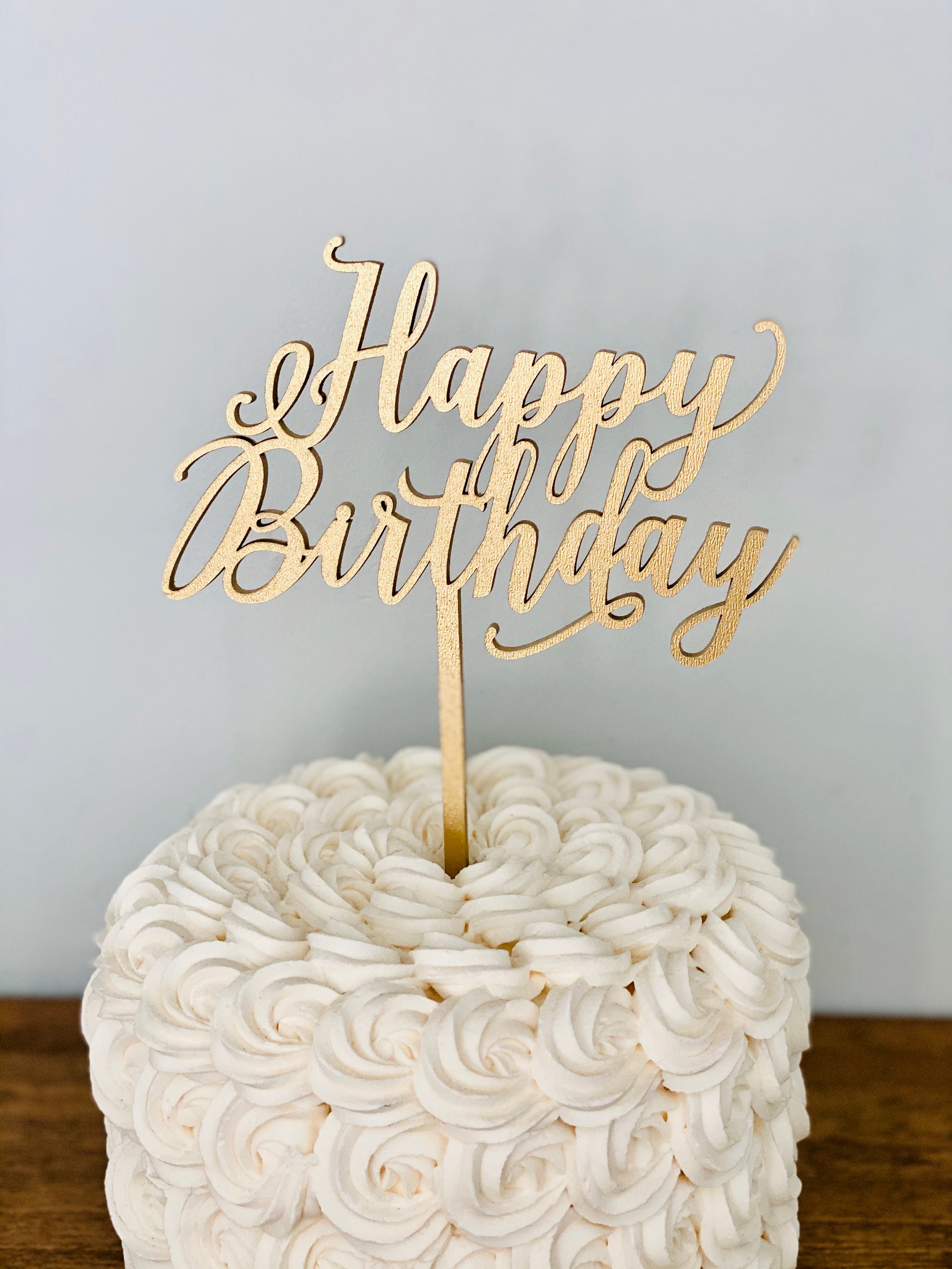Set Mit 7 Happy Birthday Tortenaufsätzen – Glitternd, 21 X 17 Cm, Aus Karton (Liebes-Design)