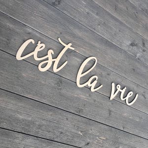 C'est La Vie Wall Sign Cutout Small, Thats life Sign, Around the Door Sign, Office Sign, Shit Happens Sign, Funny Sign, French Quotes image 5