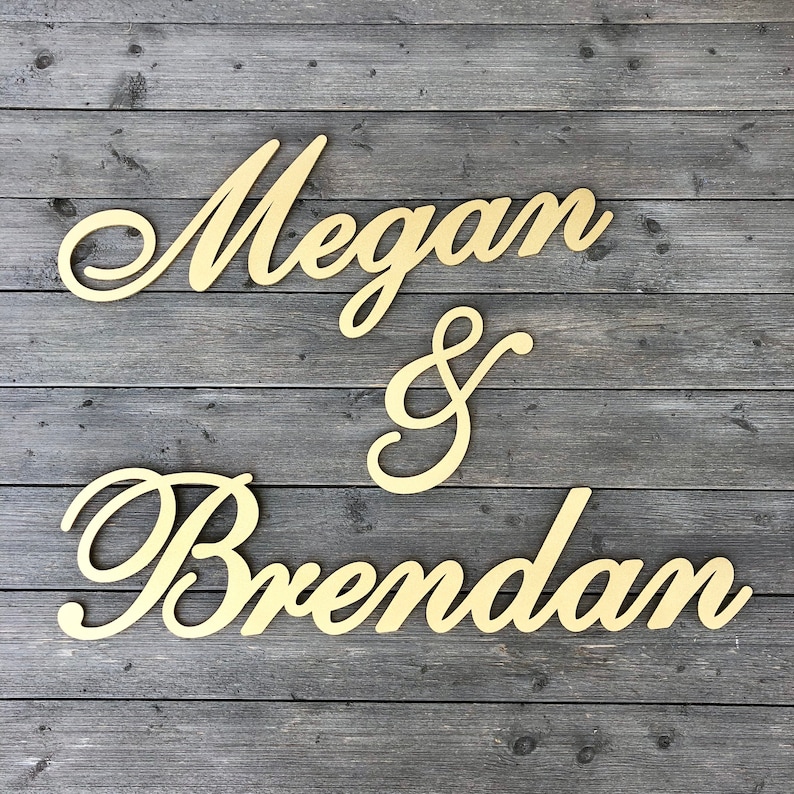 Custom Name Sign Wedding Name Sign Personalized Couples Name Sign Name1 /& Name2 3 pieces Backdrop Sign Version 2