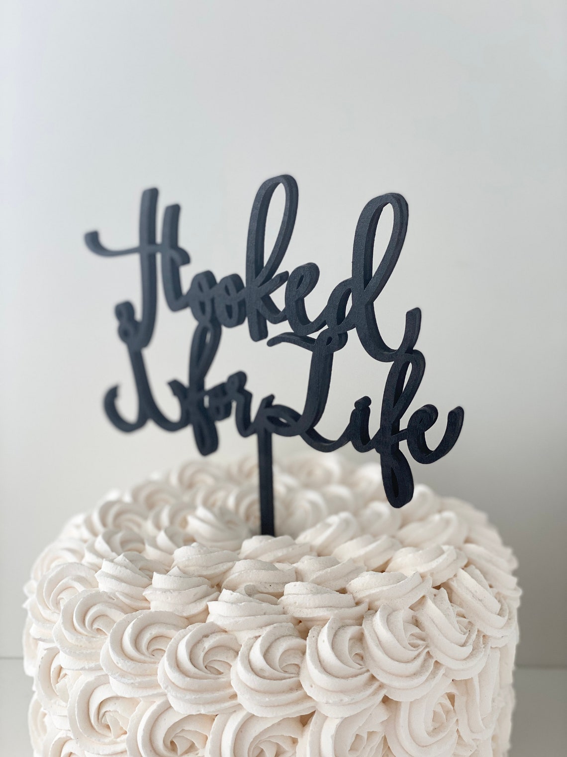 Hooked for Life Cake Topper 6 Inches Wide Fishing Etsy