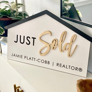 Personalized House Just Sold Sign, Realtor Sign, Real Estate Agent Sign, Custom Sign, Sold Sign, Closing Sign, House Key Sign