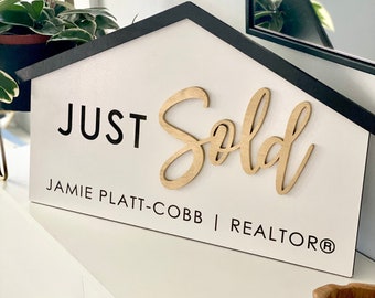 Personalized House Just Sold Sign, Realtor Sign, Real Estate Agent Sign, Custom Sign, Sold Sign, Closing Sign, House Key Sign