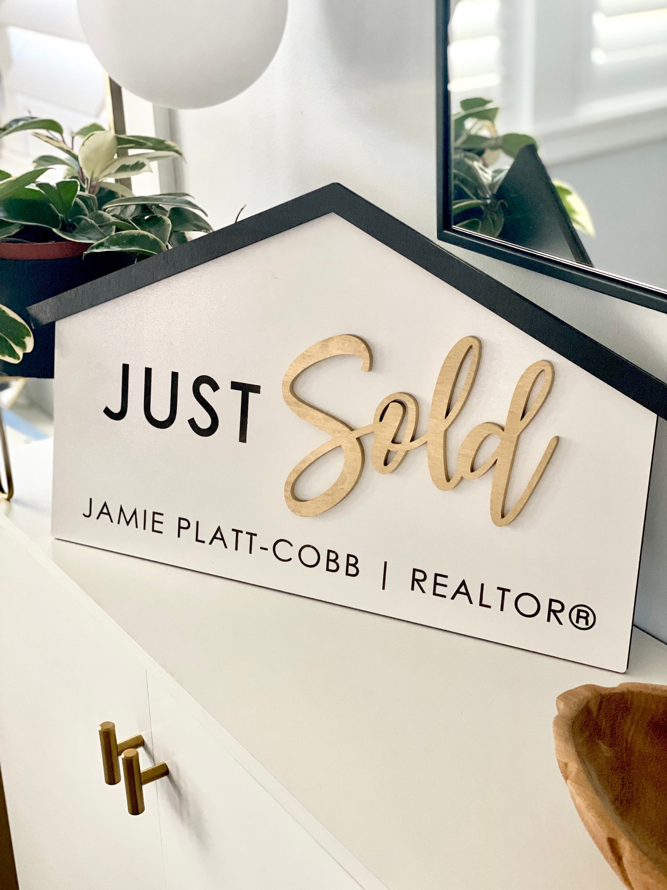 Personalized House Just Sold Sign, Realtor Sign, Real Estate Agent Sign, Custom Sign, Sold Sign, Closing Sign, House Key Sign