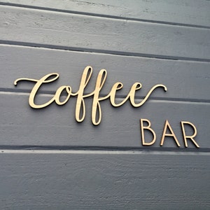 Coffee Bar Wall Sign, Coffee Sign No Backboard Kitchen Office Break Room Home Wall Drink Decor Sign Coffee Station Bar Sign image 5