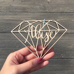 Personalized Ornament Geometric Diamond 5 inches Custom Christmas Ornament Glam Christmas Ornament Wood Ornament Bling 2023 Bild 8