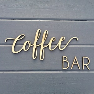 Coffee Bar Wall Sign, Coffee Sign - No Backboard - Kitchen Office Break Room Home Wall Drink Decor Sign Coffee Station Bar Sign