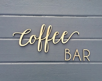 Coffee Bar Wall Sign, Coffee Sign - No Backboard - Kitchen Office Break Room Home Wall Drink Decor Sign Coffee Station Bar Sign