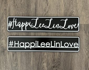 Custom Hashtag Wood Sign – double layer design-  Personalized Wedding Decor, photo prop, gift