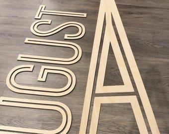 Individual Letters Wood Sign - Laser Cut Initial Sign- Modern tall letterings