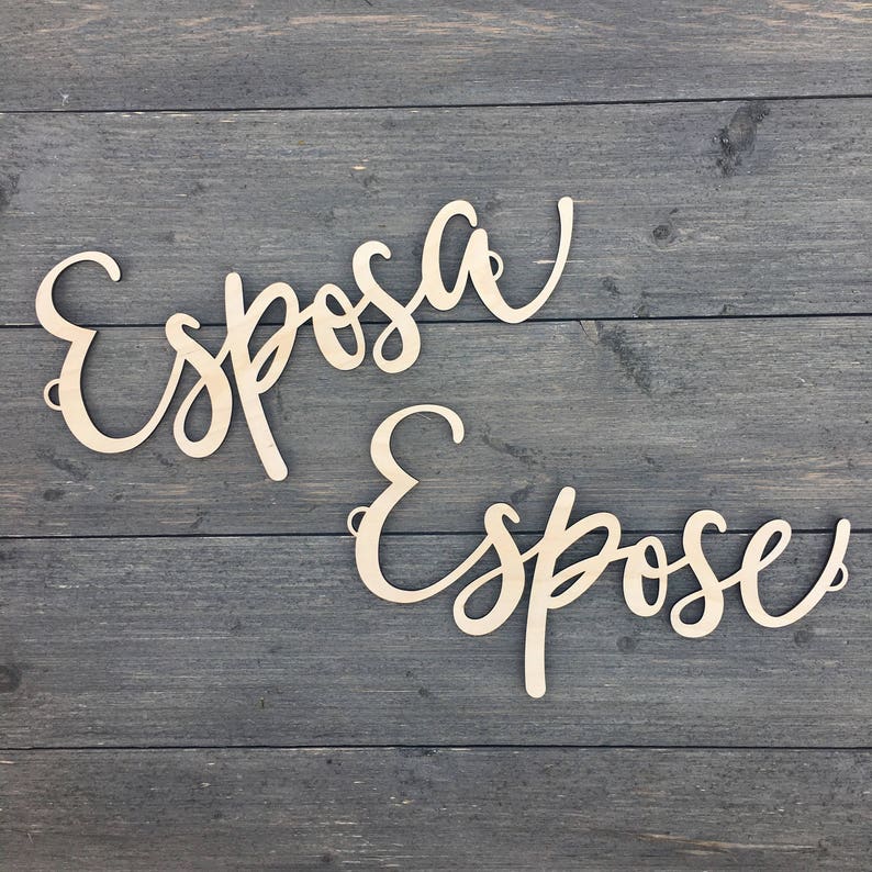 Espose & Esposa Chair Signs, Bridal Chair Signs, Wedding Chair Signs, Couples Chair Signs, Spanish Chair Signs immagine 1
