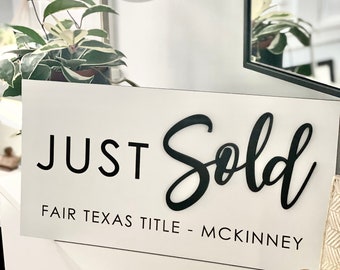 Personalized Just Sold Sign, Realtor Sign, Real Estate Agent Sign, Custom Sign, Sold Sign, Closing Sign, House Key Sign