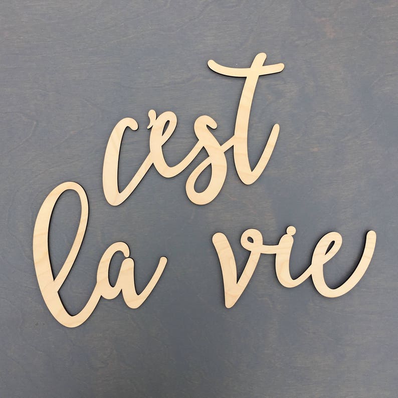 C'est La Vie Wall Sign Cutout Small, Thats life Sign, Around the Door Sign, Office Sign, Shit Happens Sign, Funny Sign, French Quotes image 2