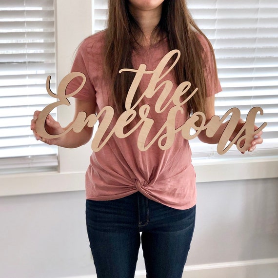 Custom Last Name Sign V2, Personalized Last Name Sign Version 2, Wedding Sign, Backdrop Sign, Sweetheart Table Sign