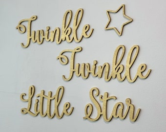 Twinkle Twinkle Little Star Sign - Version 3 - Nursery Sign, Baby Room, Baby Shower Gift, Lullaby Cute Unique