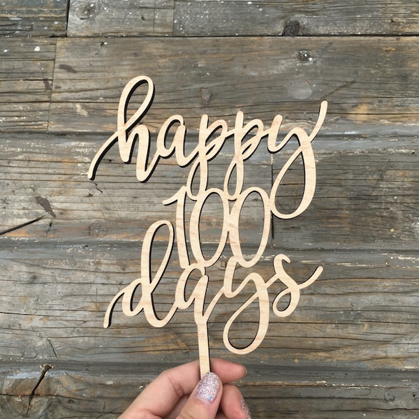 Happy 100 Days Cake Topper 5.5" inches - Baby Cake Topper, Baby Shower Topper, 100th Day Wedding Toppers Korean Dol Topper