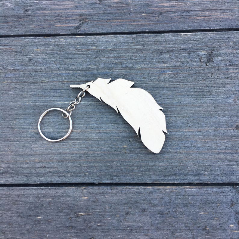 Personalized Wood Feather Keychain, 3W Keychain, Engraved Keychain, Cute Anniversary Wedding Birthday Christmas Bridesmaid Key Chain Ring image 9