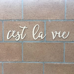 C'est La Vie Wall Sign Cutout Small, Thats life Sign, Around the Door Sign, Office Sign, Shit Happens Sign, Funny Sign, French Quotes image 4