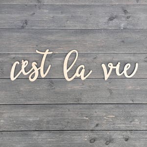 C'est La Vie Wall Sign Cutout Small, Thats life Sign, Around the Door Sign, Office Sign, Shit Happens Sign, Funny Sign, French Quotes image 1