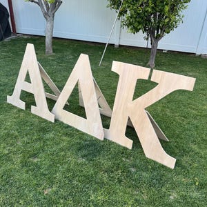 Letras griegas de pie / 91 cm de altura / Madera sin tratar / Letras del alfabeto / Letrero de jardín personalizado / Letreros personalizados / Hermandad / Fraternidad