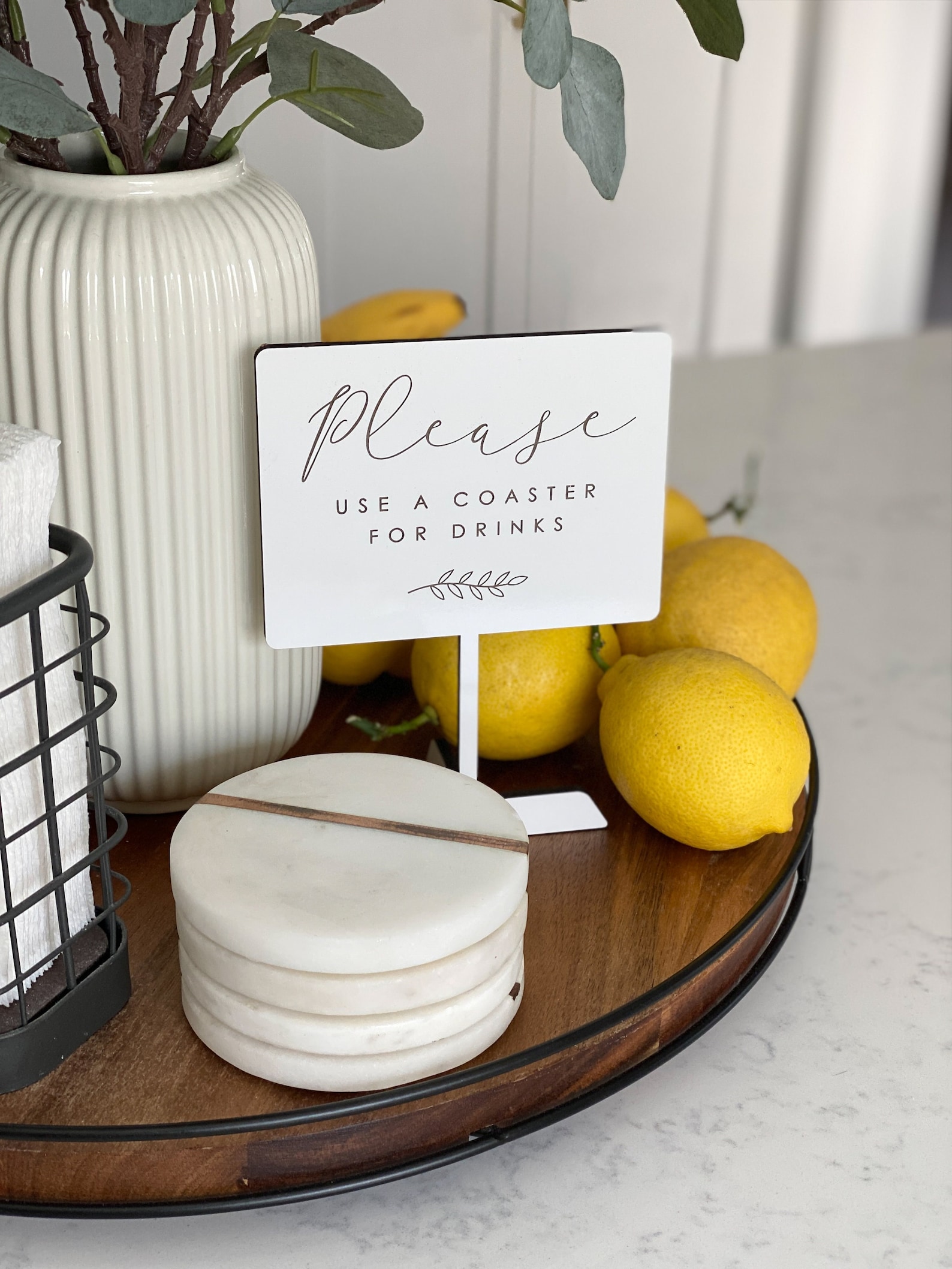 Please Use A Coaster for Your Drinks Table Top Sign 5in X Etsy