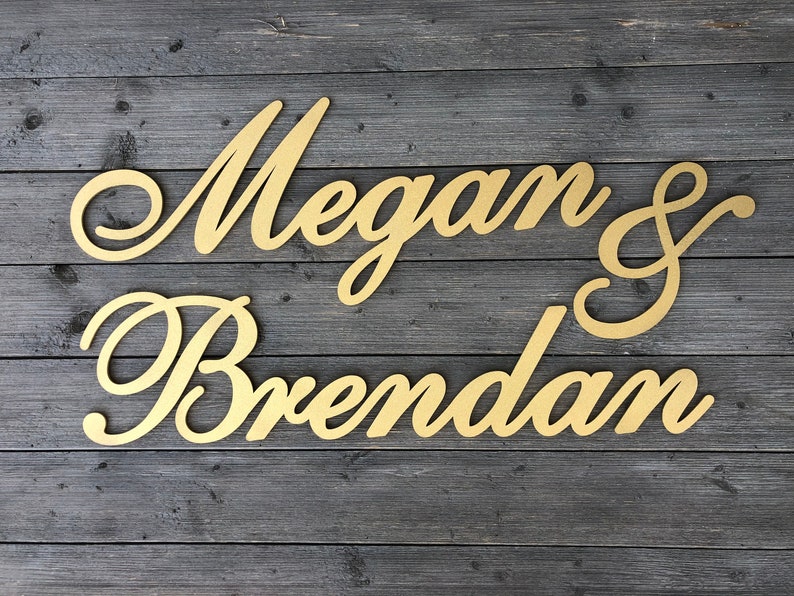 Custom Name Sign Wedding Name Sign Personalized Couples Name Sign Name1 /& Name2 3 pieces Backdrop Sign Version 2