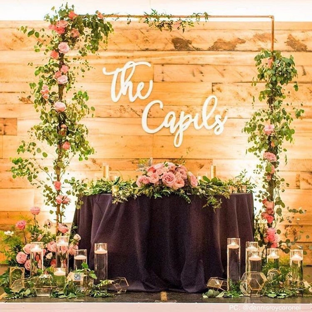 Custom Wood Last Name Sign, Wedding Backdrop Decor - Etsy