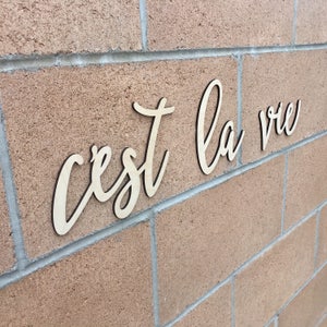 C'est La Vie Wall Sign Cutout Small, Thats life Sign, Around the Door Sign, Office Sign, Shit Happens Sign, Funny Sign, French Quotes image 3