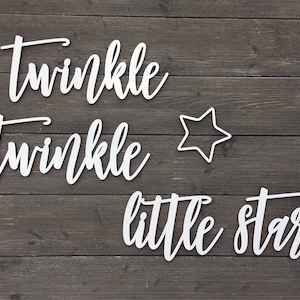 Twinkle Twinkle Little Star Sign, No Backboard, Small Quote Wall Sign, Nursery Sign, Baby Room, Baby Shower Gift, Lullaby Cute Unique image 8