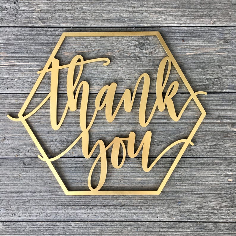 Thank You Hexagon Sign, Engagement Photo Thank You, Wedding Sign Prop, Photography Prop image 2