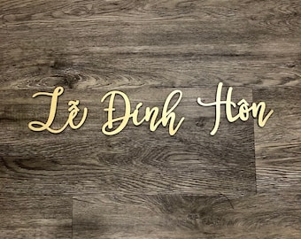 Le Dinh Hon Sign, Vietnamese Wedding, Tea Ceremony Sign, Wedding Sign, Modern Sign