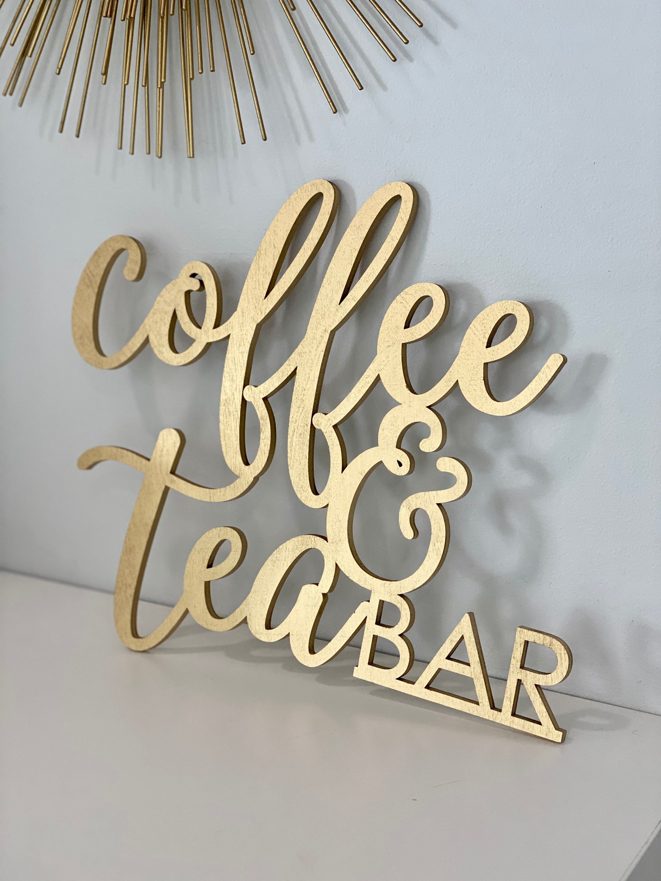 Wood Coffee & Tea Bar Sign, Kitchen Decor - Etsy