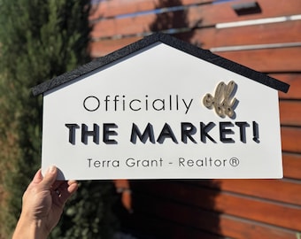 Personalized Officially Off the Market, Realtor Closing Gift, Sold Sign
