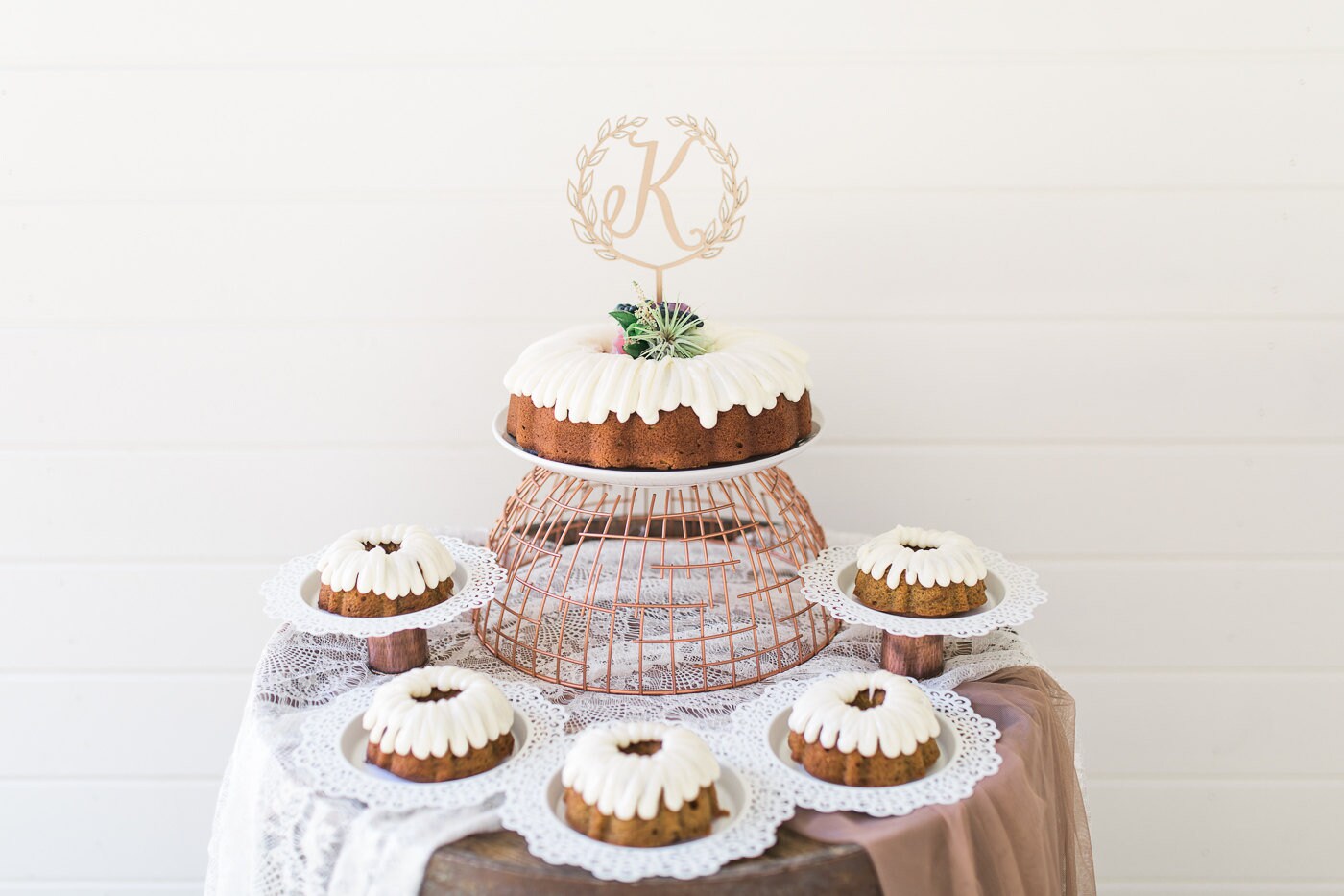 Initial Wedding Cake Topper 5" inches, Letter Cake Topper, Rusti…