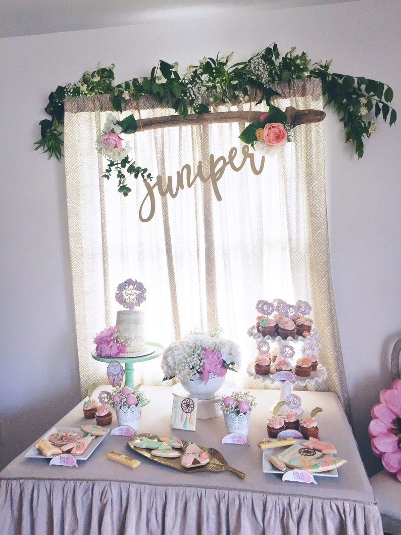 Laser Cut Wooden Name Sign, Personalized Nursery Decor image 7