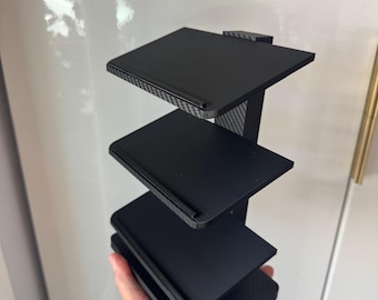 3 tier 3D Printed Car Display Stand – Faux Carbon Fiber, Building Blocks Race Cars