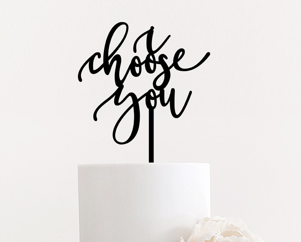 I Choose You Wedding Cake Topper 6" inches wide by Ngo Creations…