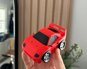 3D Printed Red Toy Car Figurine -  Car Enthusiast Gift - For Fun Display