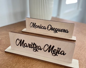 Personalized Desk Sign, Engraved Table Top Plaque, Custom Name Sign, Corporate Gift, Home Office Decor Doctor Nurse Manager Supervisor