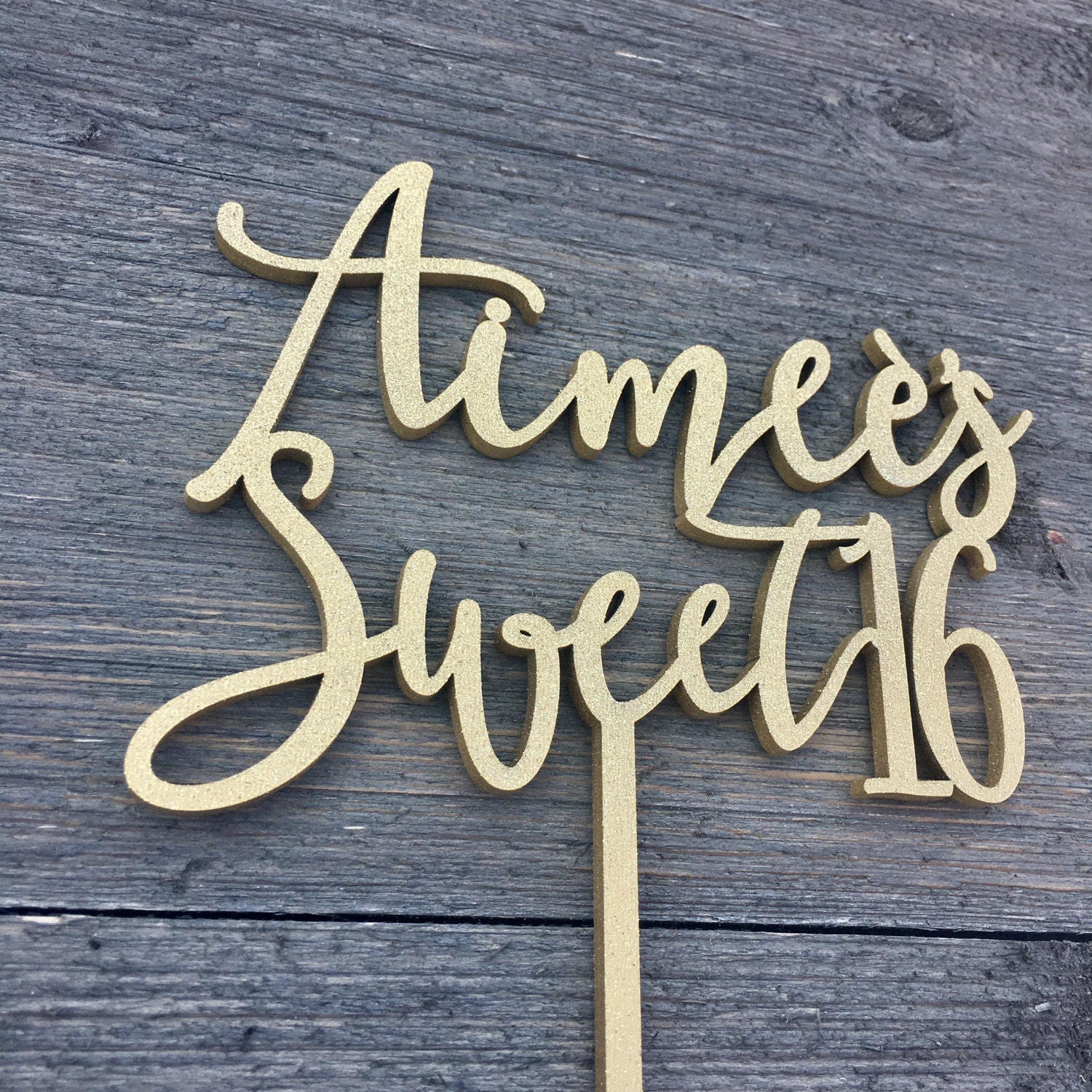 Personalized Sweet 16 Name Cake Topper 6 inches wide Etsy