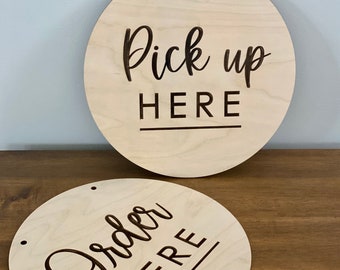 Order Here Signage or Pick Up Here Sign - Small Business Decor - Coffee Shop Essential - Cafe - Sandwich - Food - Restaurant - Signage