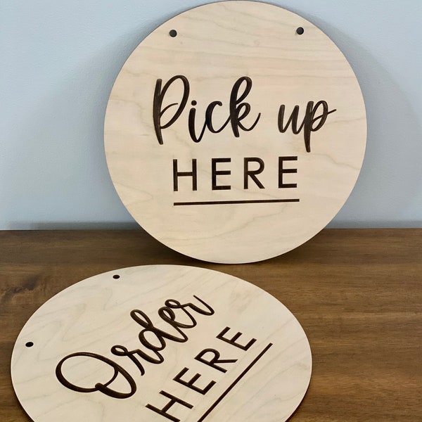 Order Here Signage or Pick Up Here Sign - Small Business Decor - Coffee Shop Essential - Cafe - Sandwich - Food - Restaurant - Signage