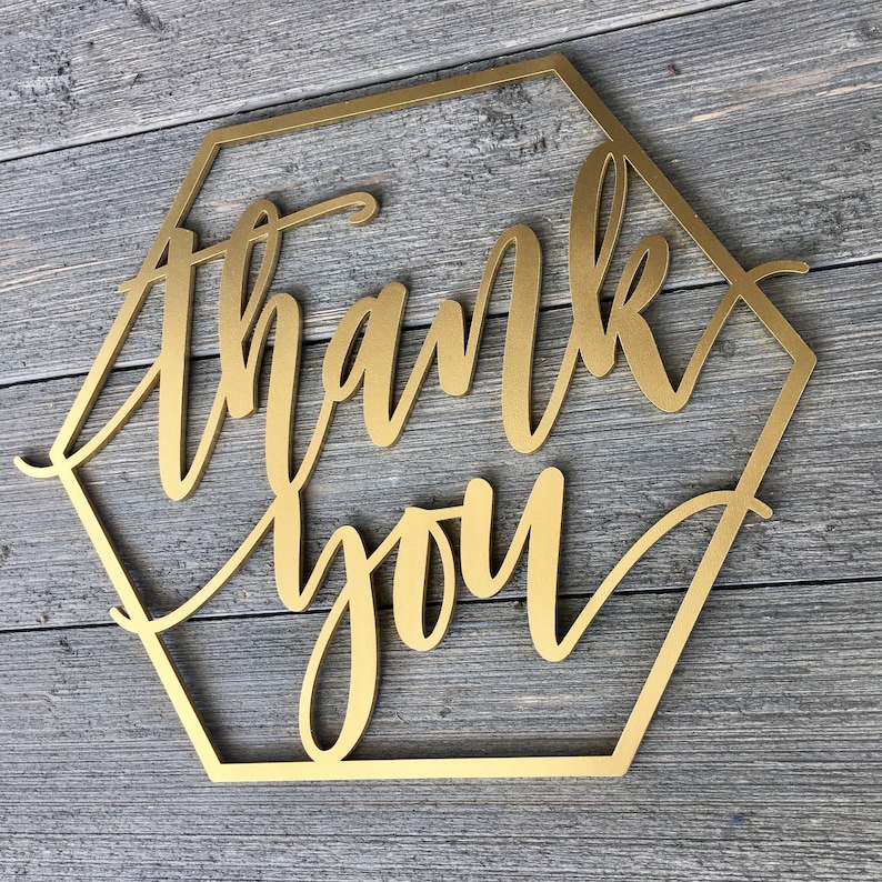 Thank You Hexagon Sign, Engagement Photo Thank You, Wedding Sign Prop, Photography Prop image 3