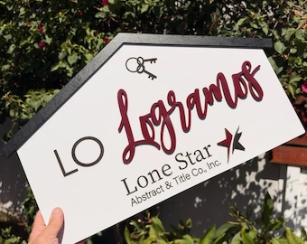 LO LOGRAMOS House shape “We did it”  Personalized  Realtor sign
