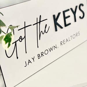 Personalized Got the KEYS Sign, Realtor Sign, Real Estate Agent Sign, Custom Sign, Sold Sign, Closing Sign, House Key Sign image 5