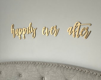 Happily Ever After Sign, Wedding Sign, Bridal Sign, Master Bedroom Decor, Fairytale Wall Sign, Baby Room Sign, Storytime