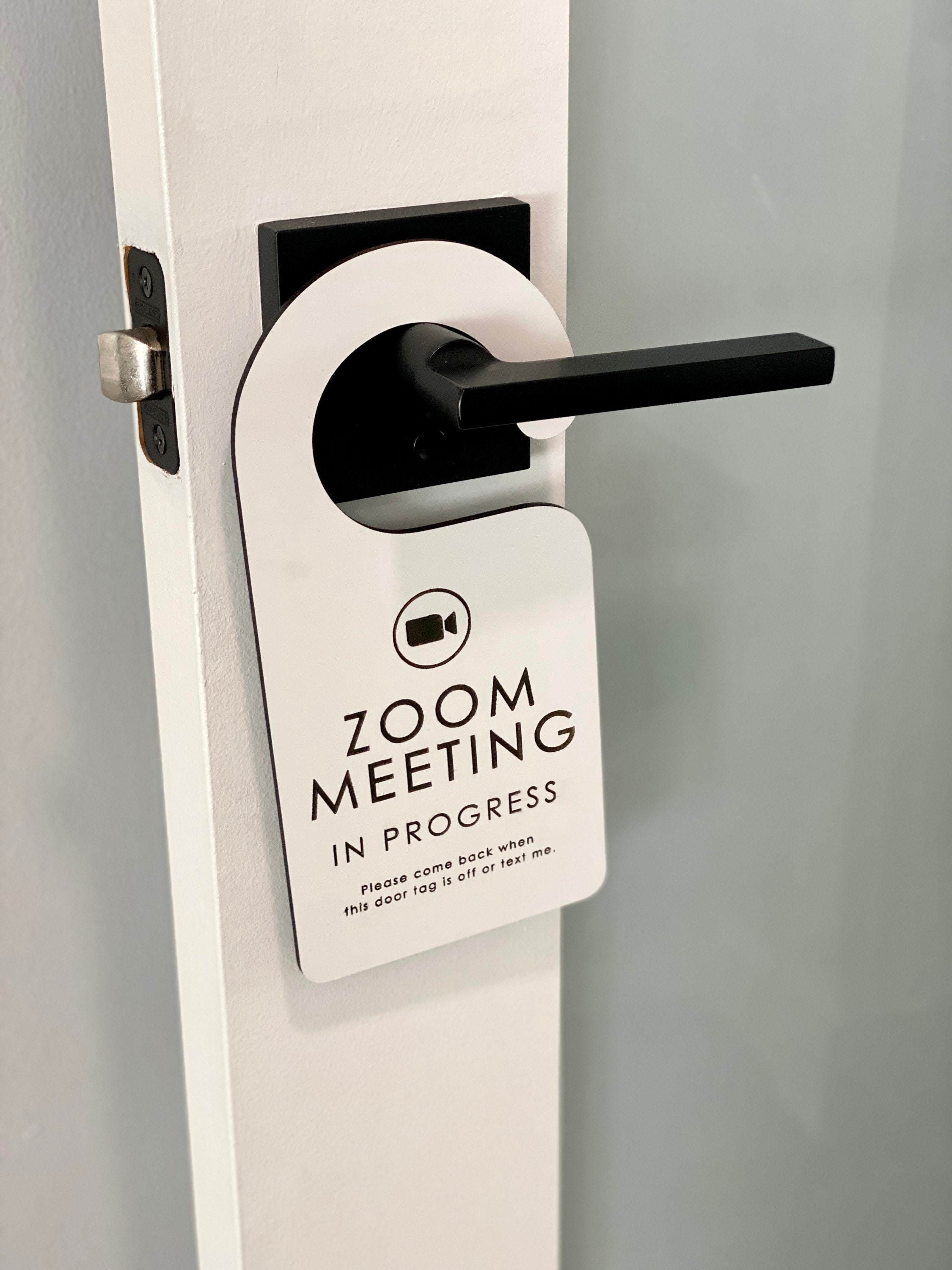 Meeting in Progress / Be Right Back Door Knob Hanger Tag, SKU: TG-0946